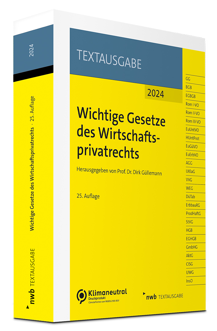 Wichtige Gesetze des Wirtschaftsprivatrechts