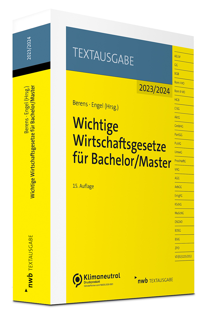 Wichtige Wirtschaftsgesetze für Bachelor/Master